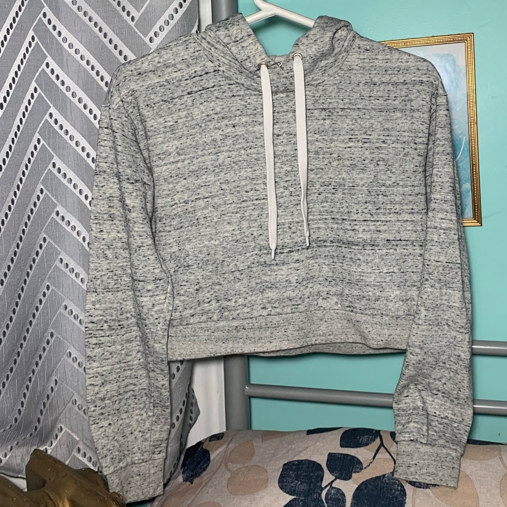 H&M grey cropped hoodie